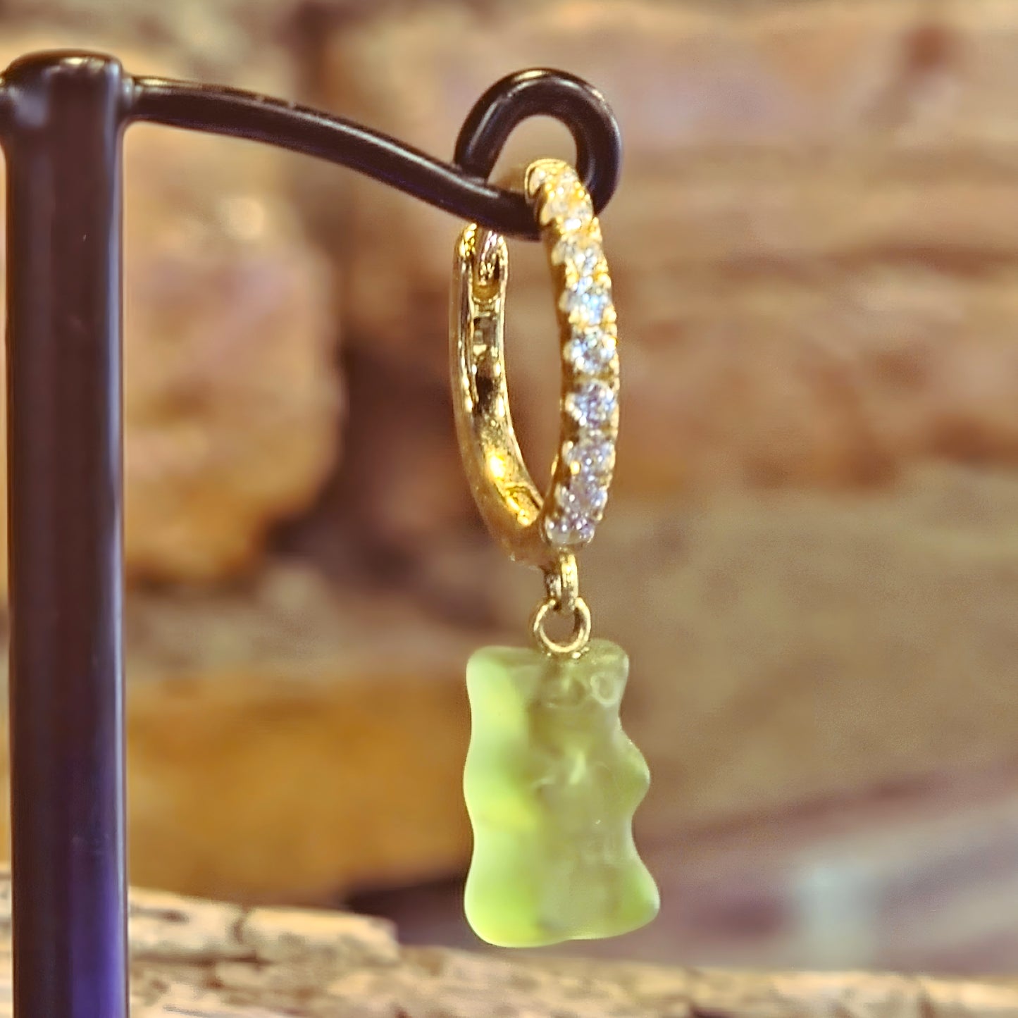Haribo Green Single Earring Gold