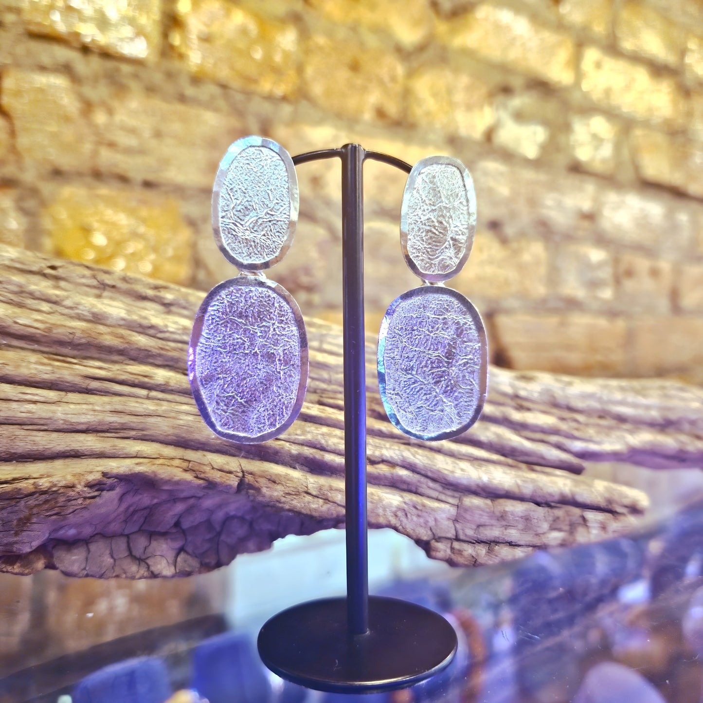 Double oval Clip on Earrings