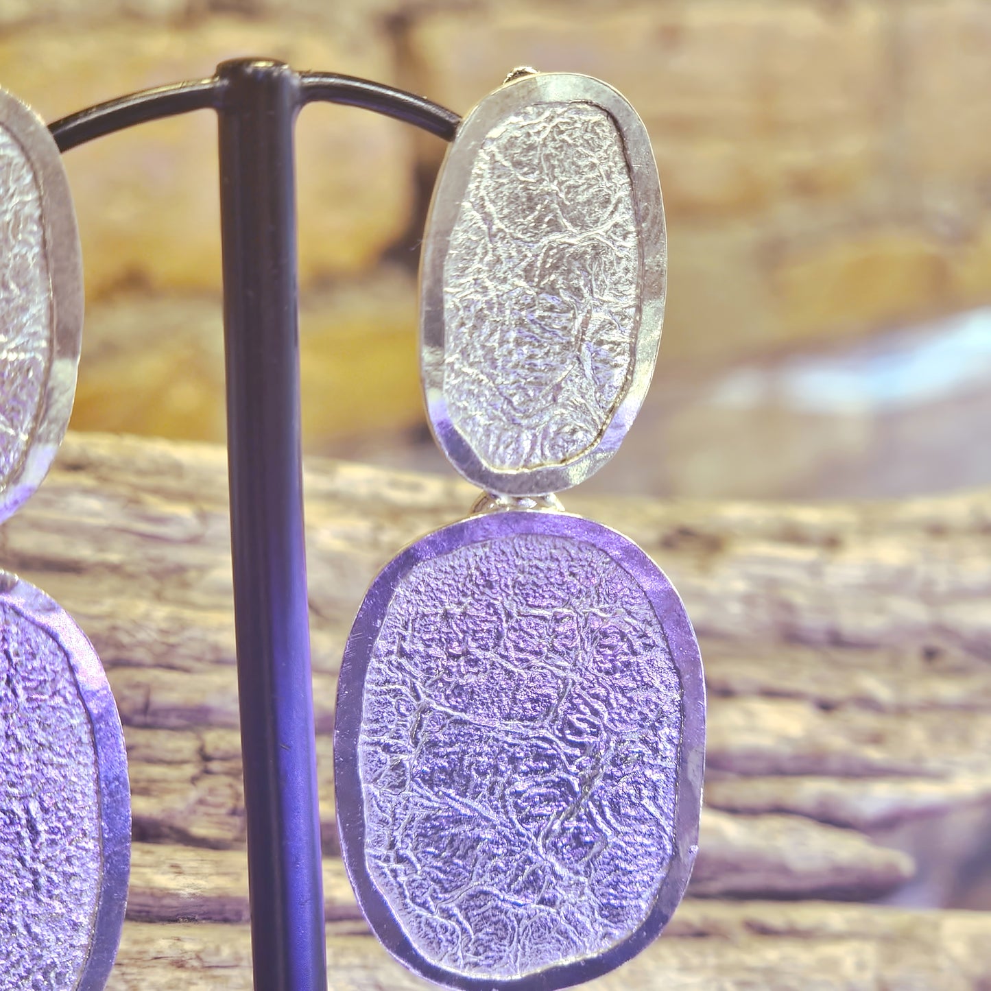 Double oval Clip on Earrings