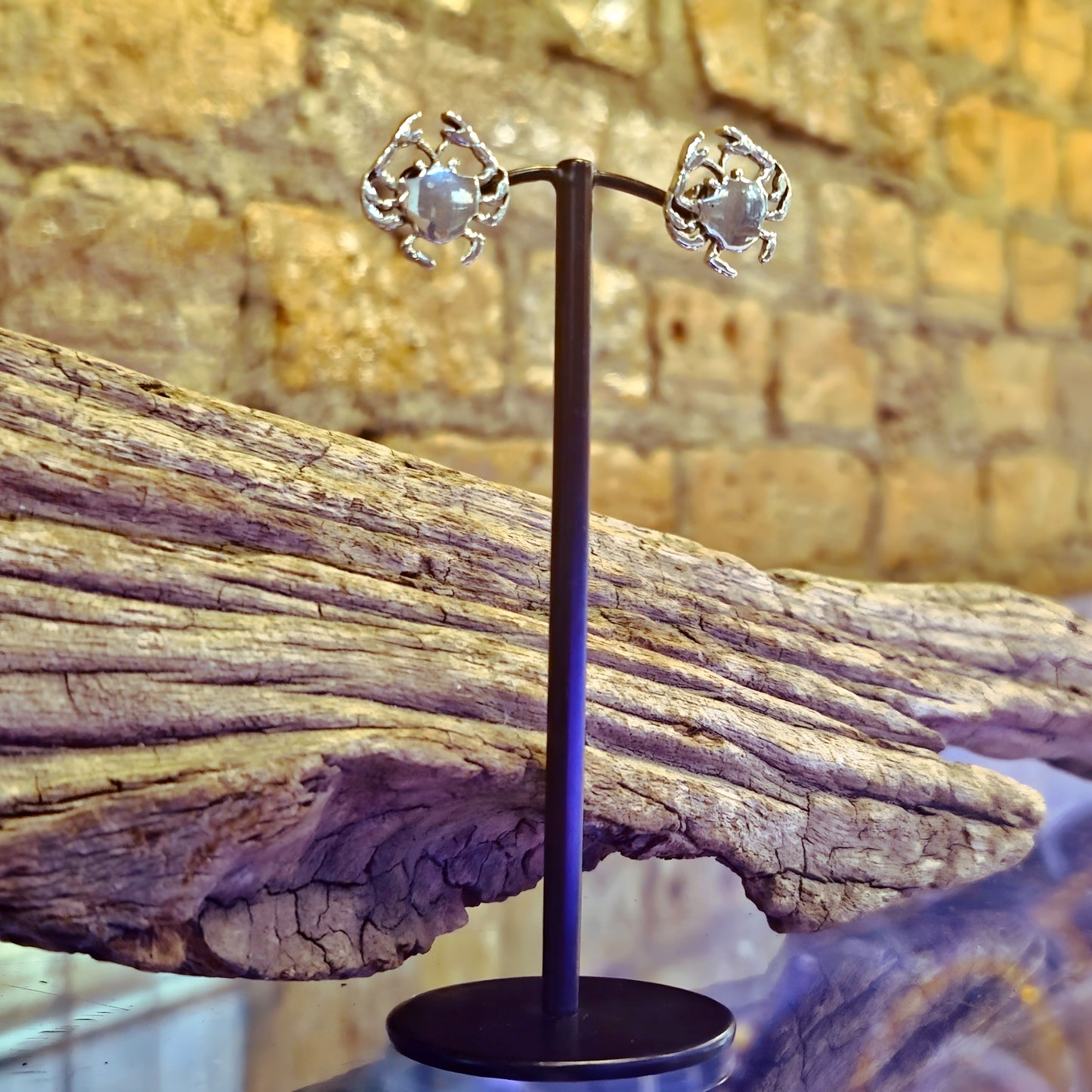 Silver Crab Earrings