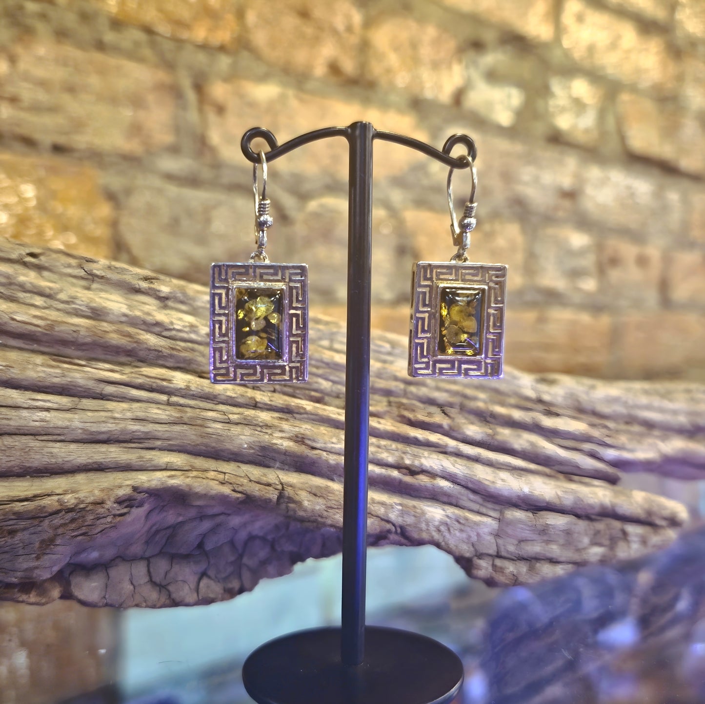 Art Deco Amber Drop Earrings