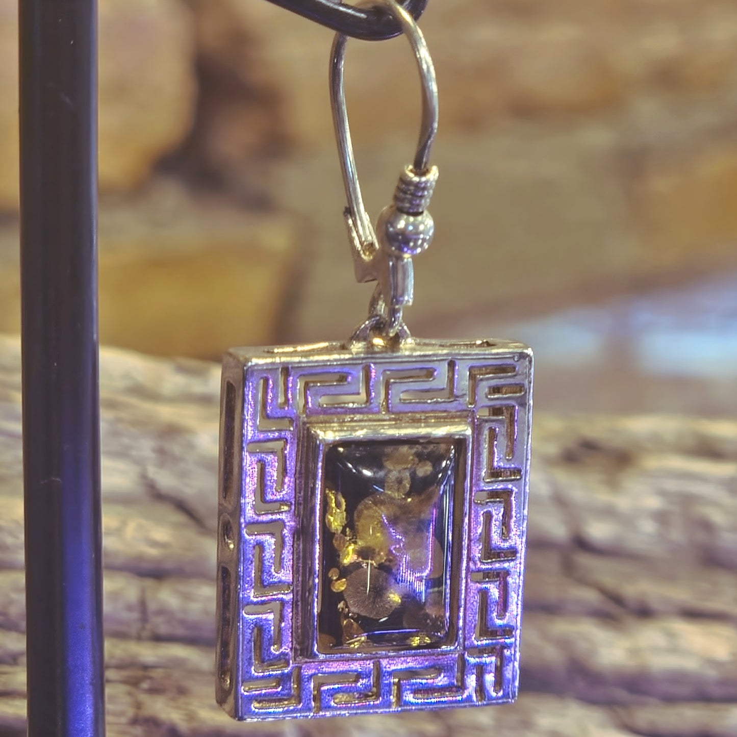 Art Deco Amber Drop Earrings