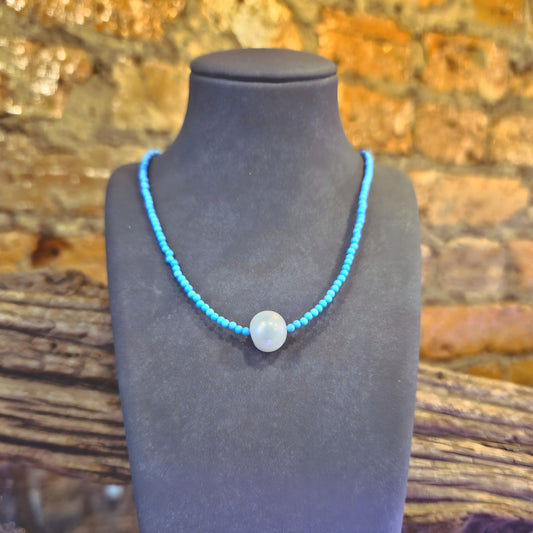 Turquoise & Freshwater Pearl Necklace