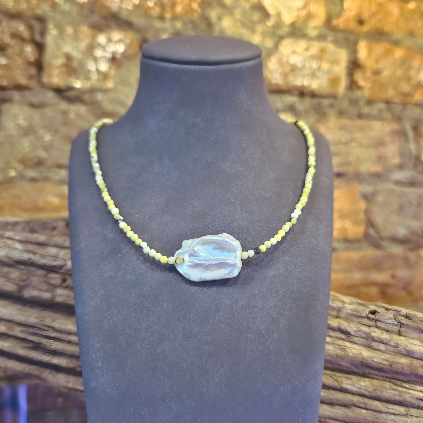 Natural Gemstone & Pearl Necklace