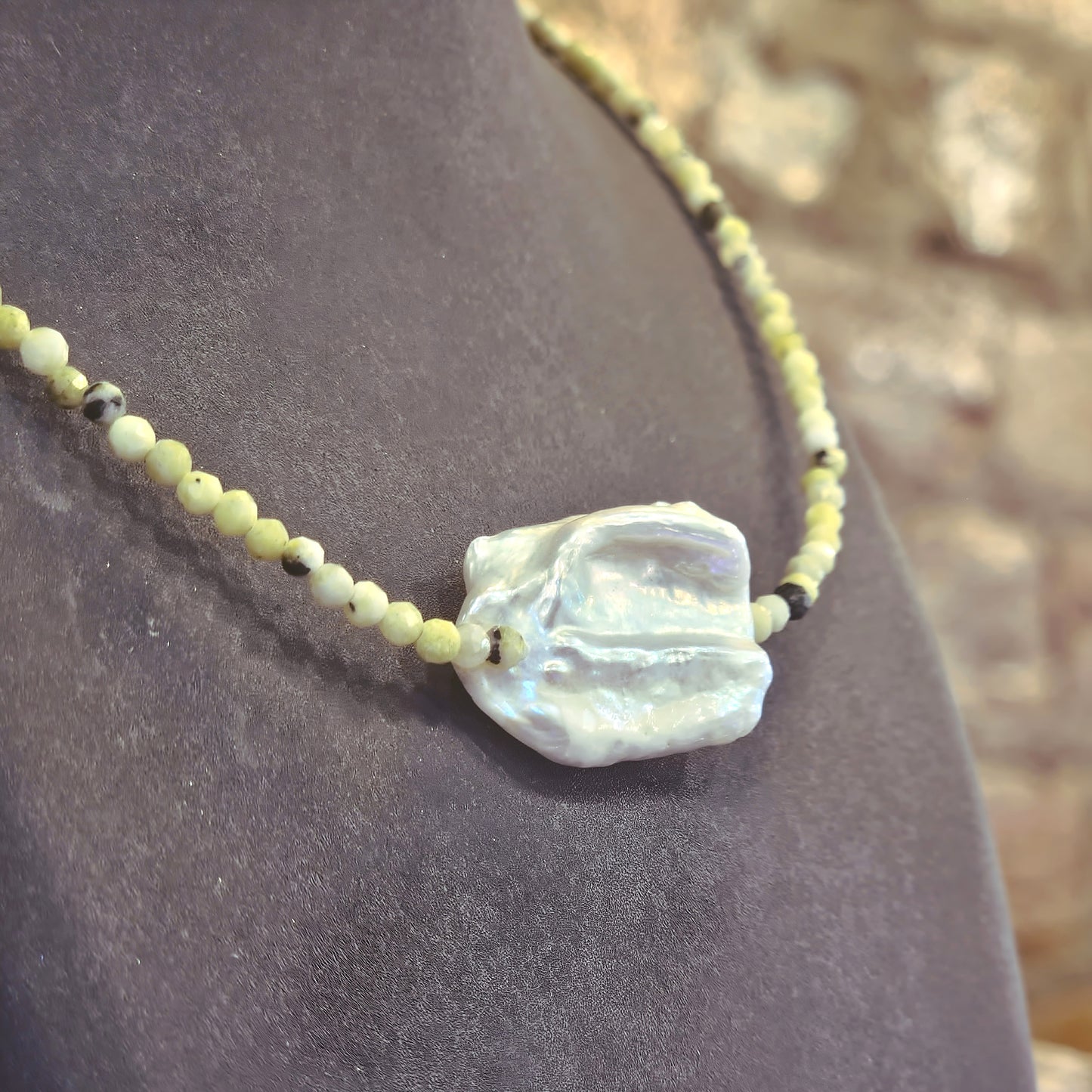 Natural Gemstone & Pearl Necklace