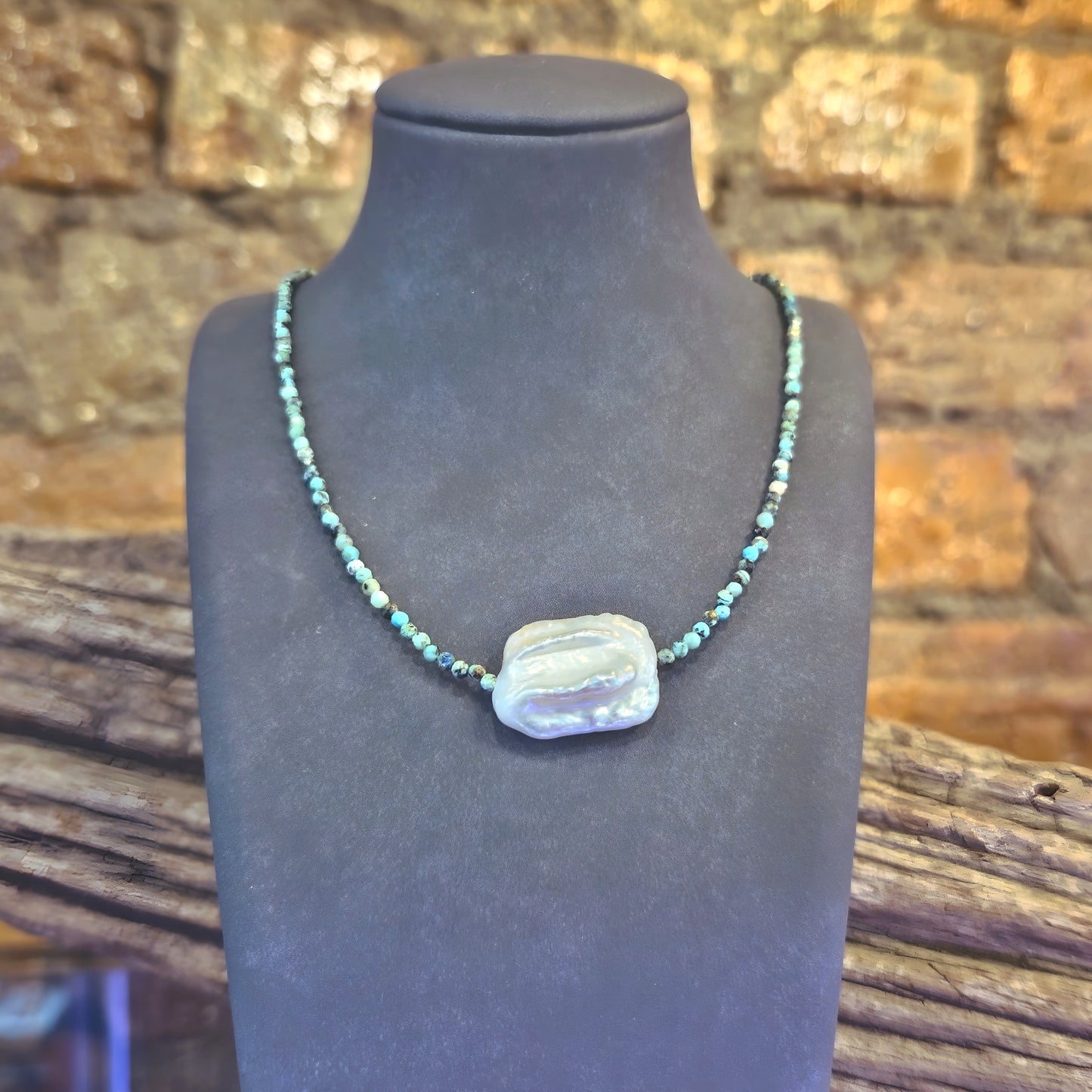 Natural Gemstone & Pearl Necklace