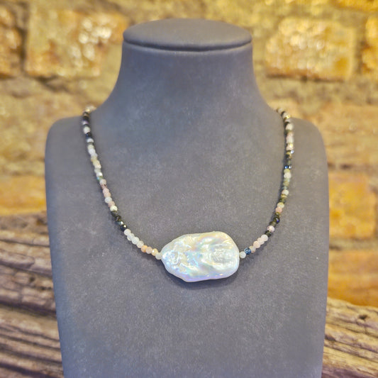 Natural Gemstone & Pearl Necklace
