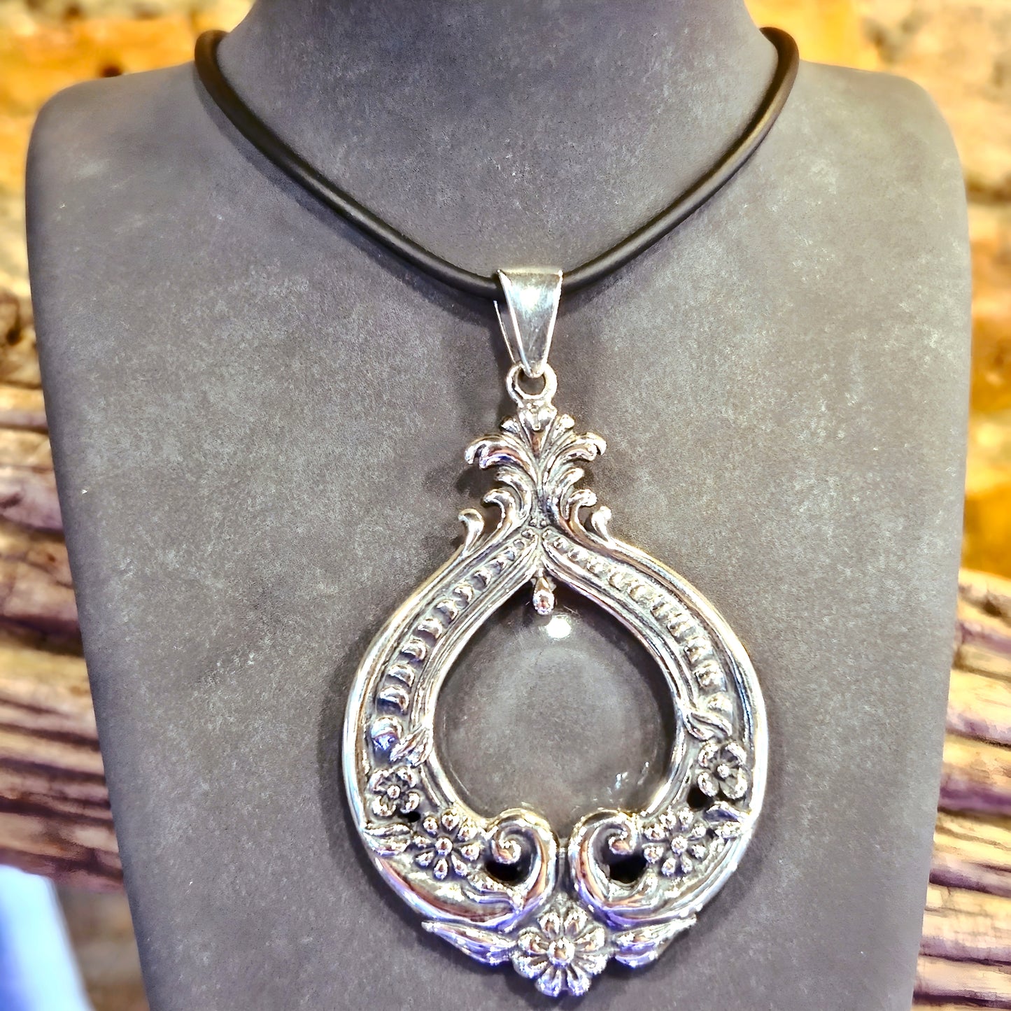 Vintage-Style Sterling Silver Magnifier Pendant
