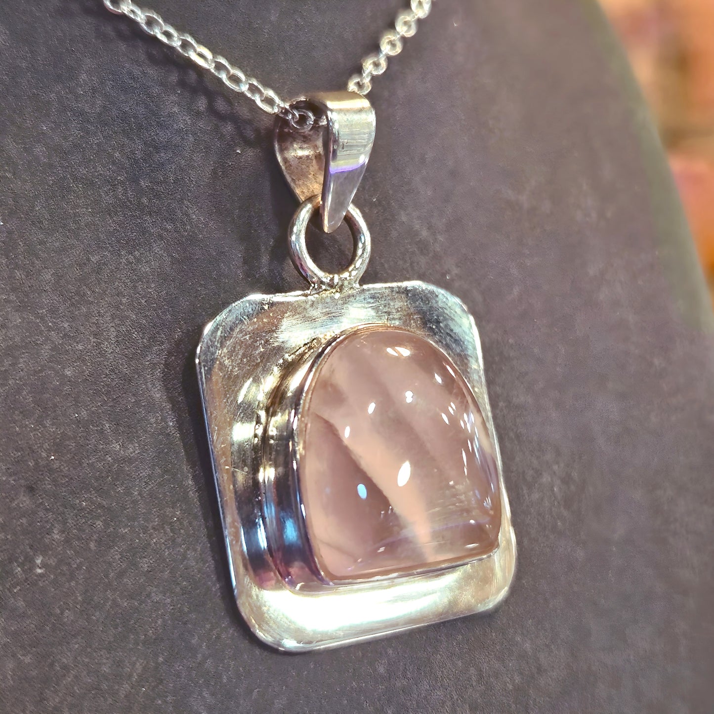Modern Rose Quartz Pendant