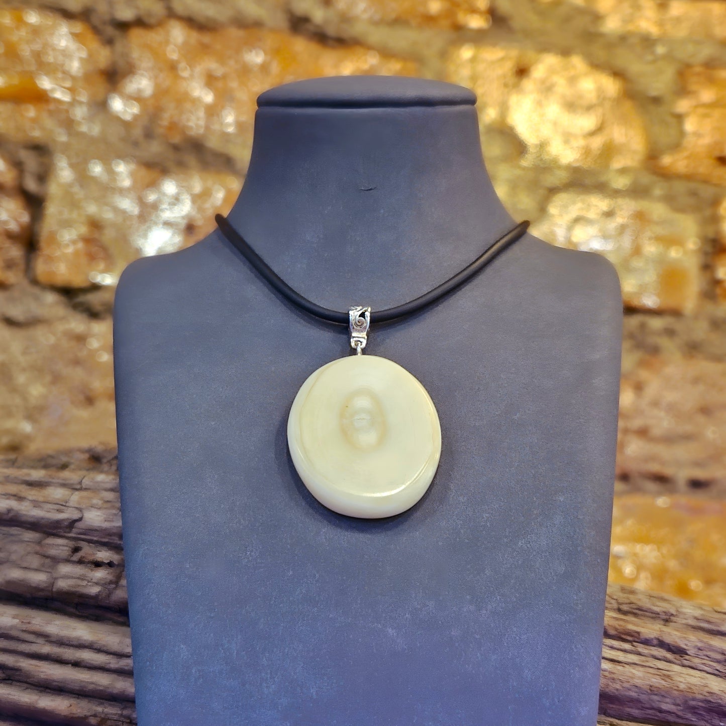 Natural Bone Pendant Necklace