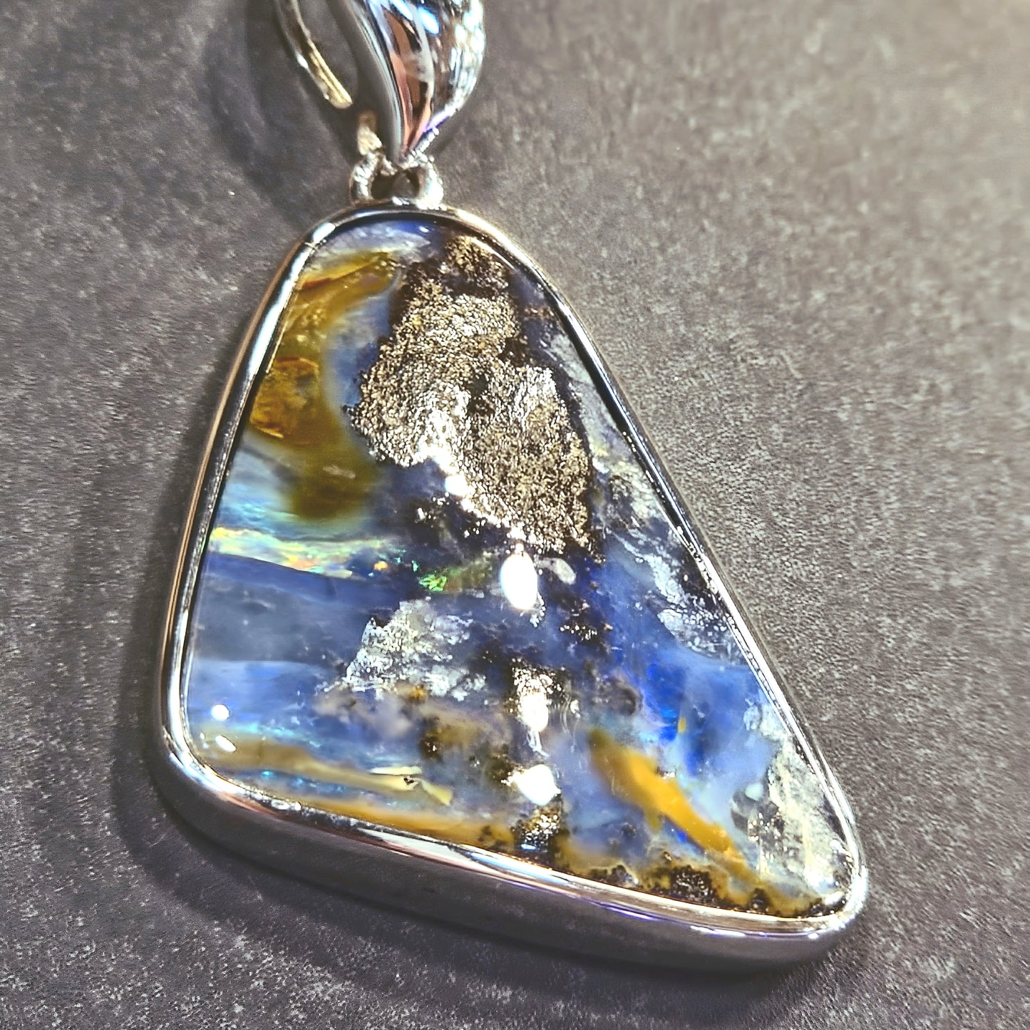 Natural Boulder Opal Pendant - Queensland