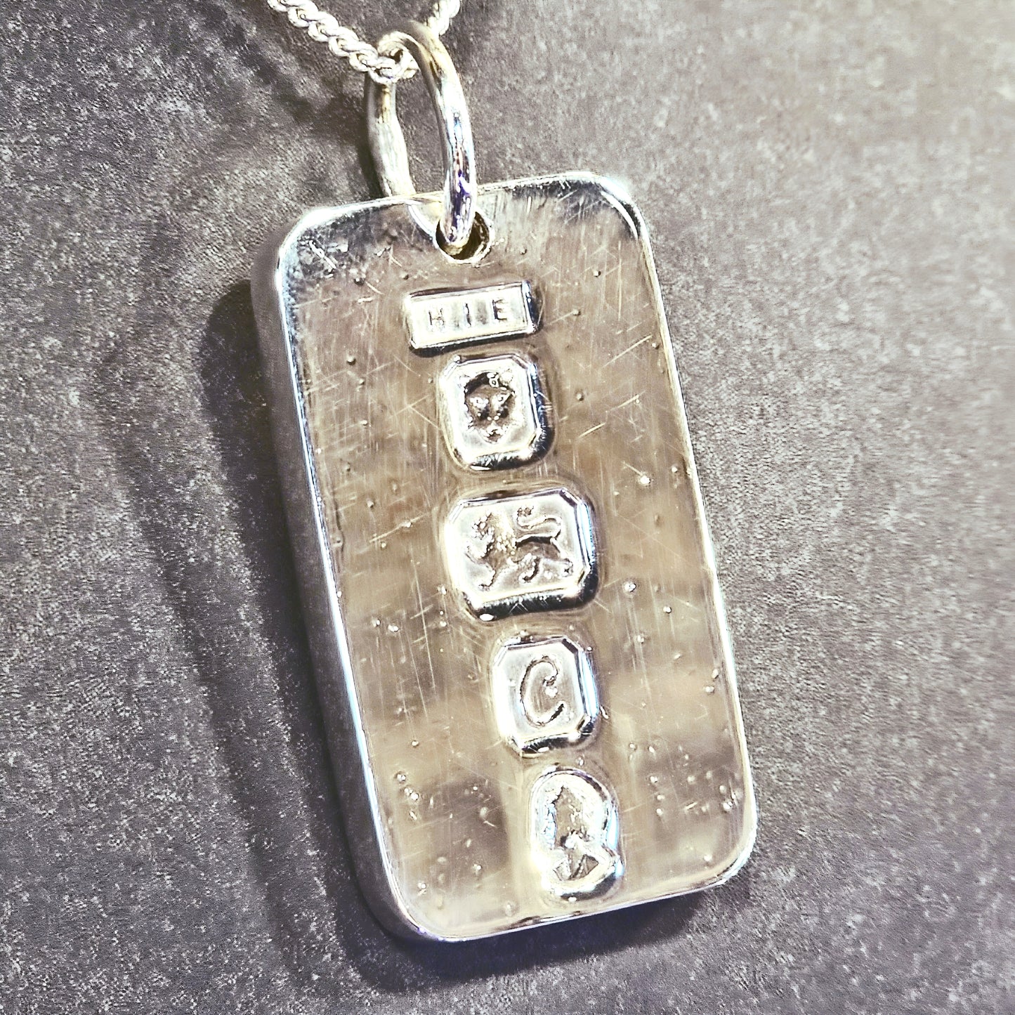 Rectangle Silver Ingot Pendant