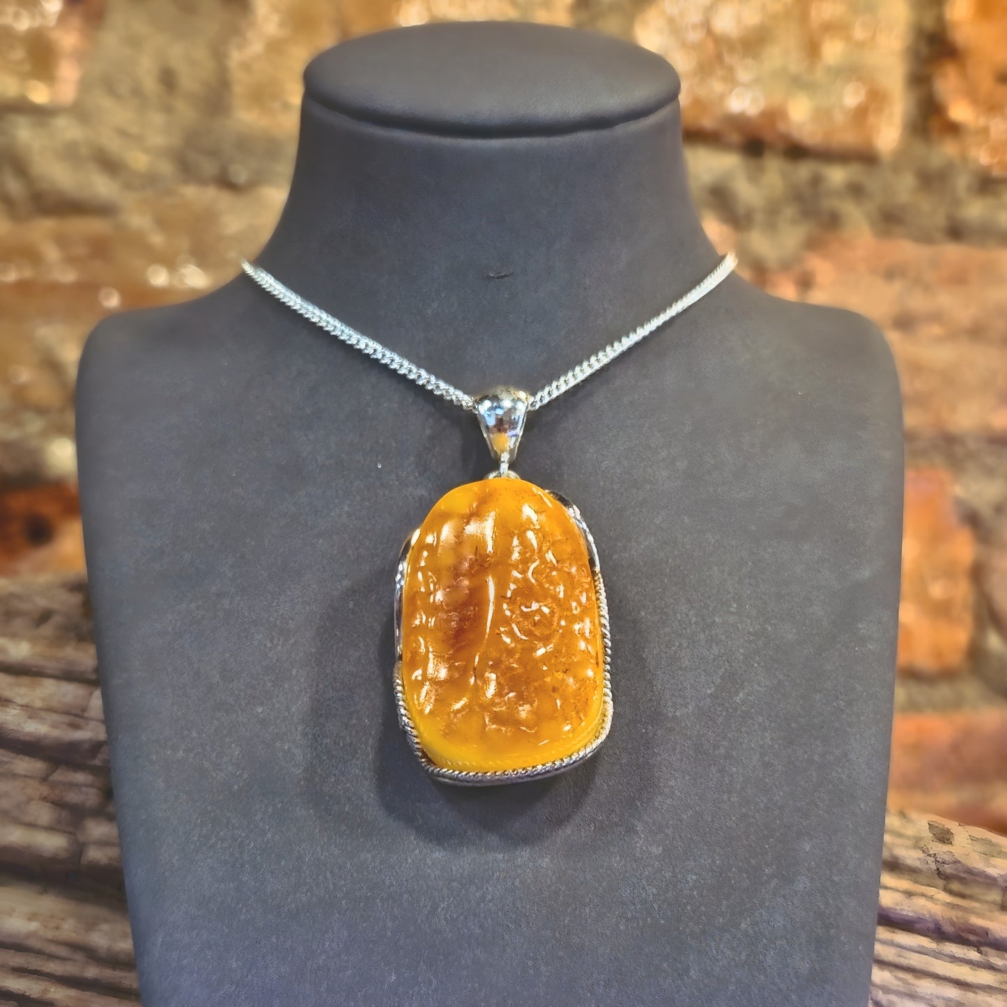Raw Butterscotch Amber Pendant