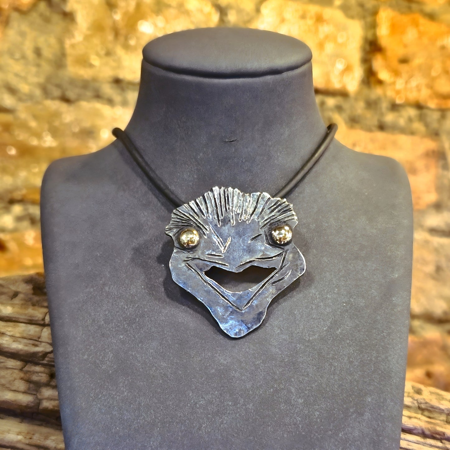 Australian Animal Pendant -Emu with 9ct Gold