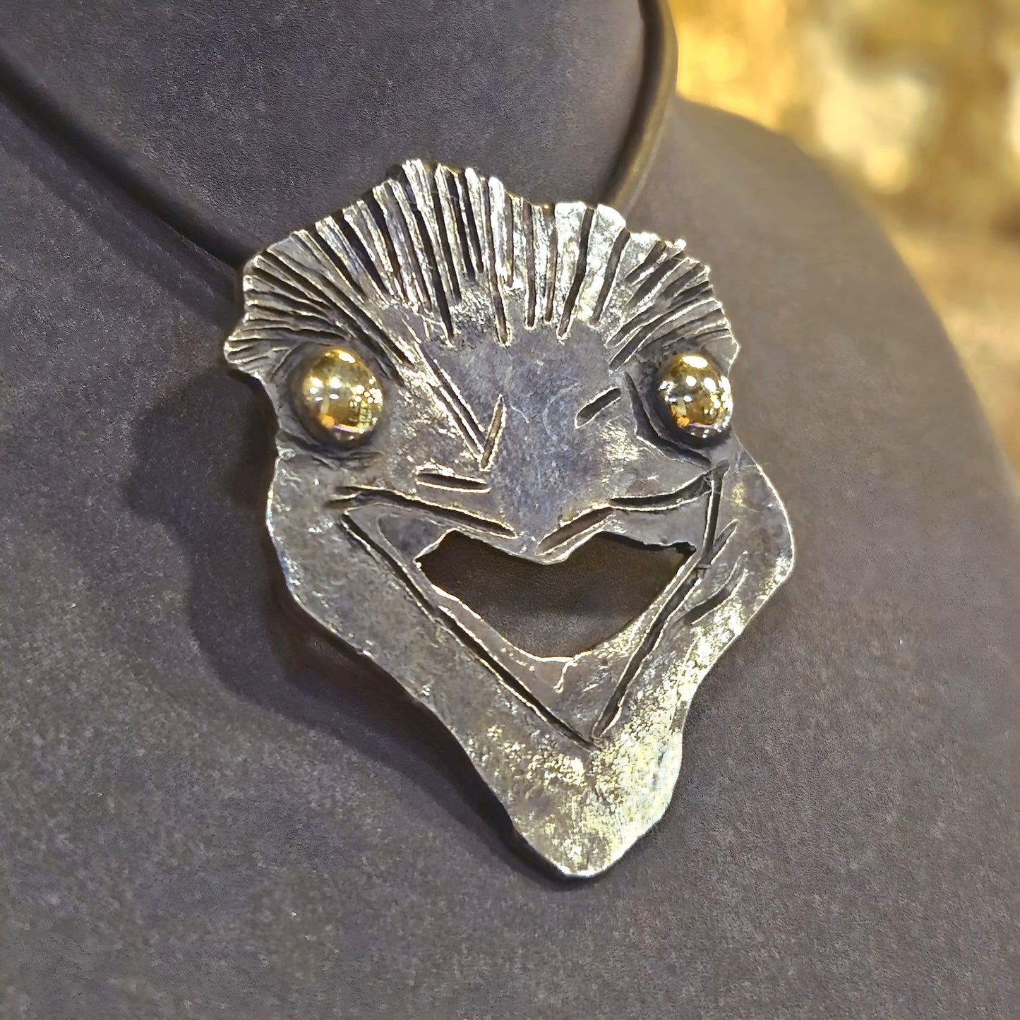 Australian Animal Pendant -Emu with 9ct Gold