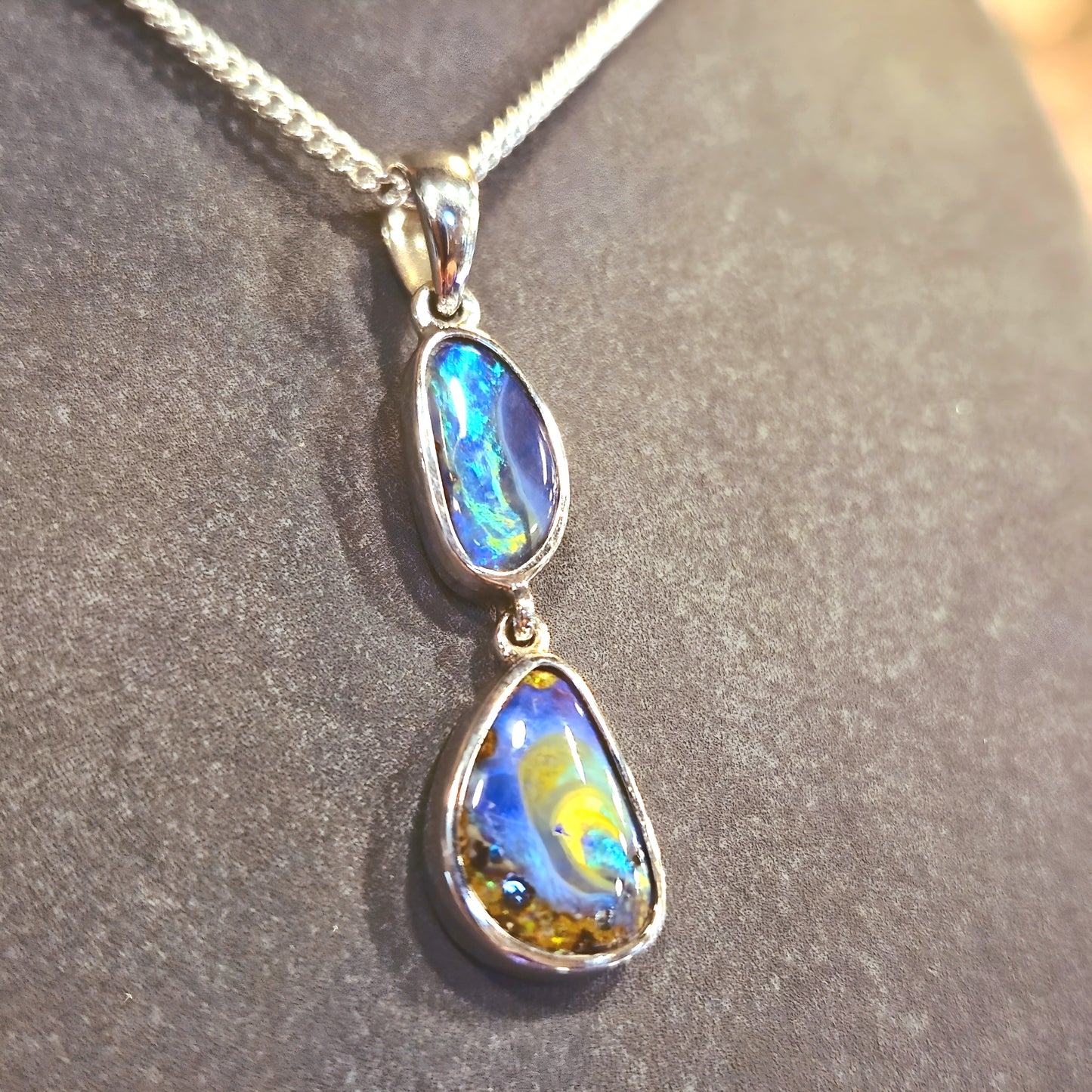 Queensland Boulder Opal Drop Pendant