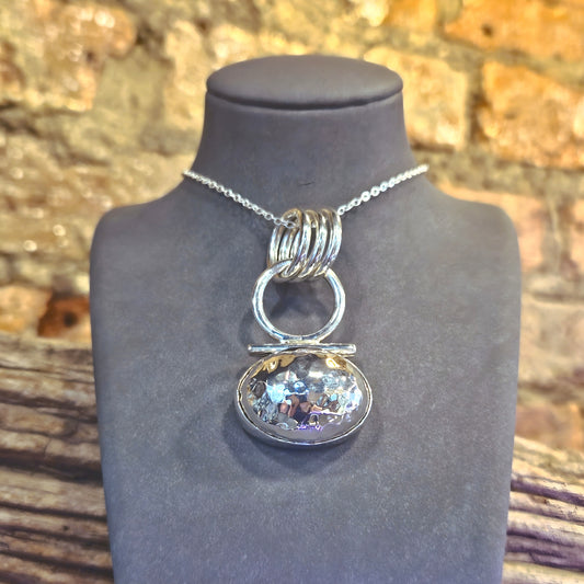 Hammered Oval Pendant