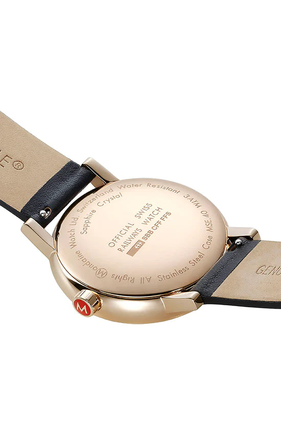 Mondaine EVO 2 - Rose Gold and Black Leather