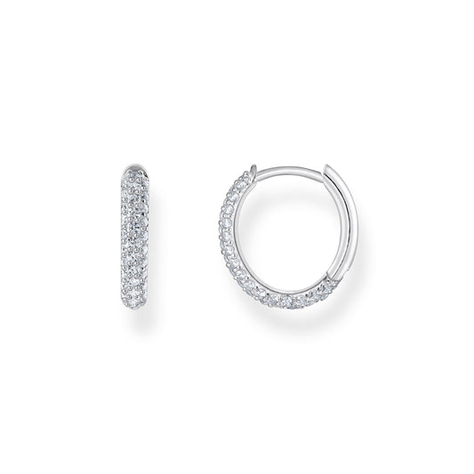 Pave CZ Hoop Earrings