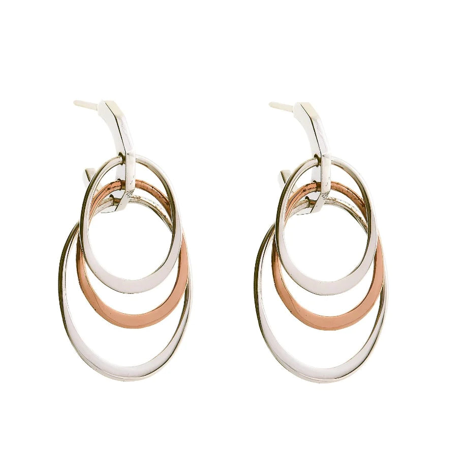 Silver and Copper Rings Earrings