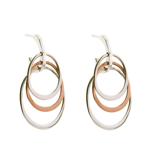 Silver and Copper Rings Earrings