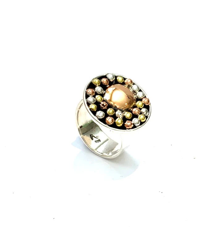 Copper and Brass Balls Ring