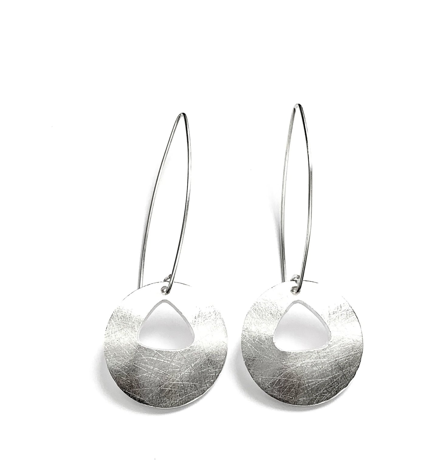 Long Drop Triangular Cut Out Earrings