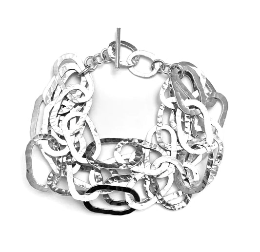 Hammered Oval Bracelet