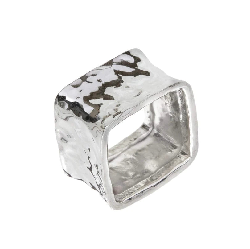 Hammered Square Ring