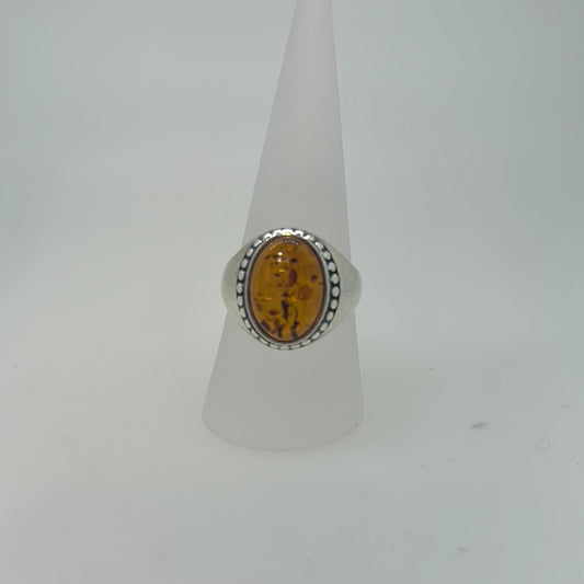 Amber oval signet