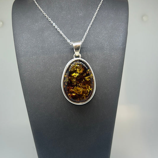 Oval Amber Pendant