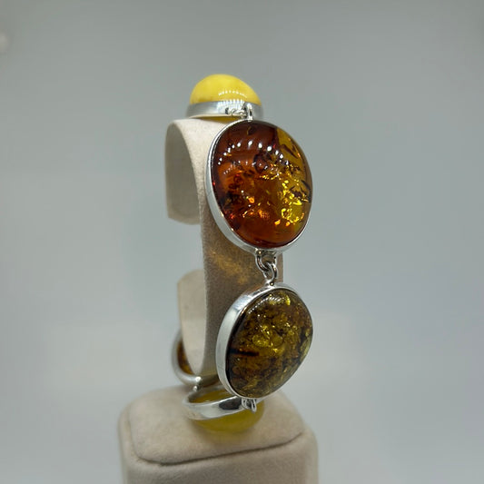 Large Multistone Amber Bracelet