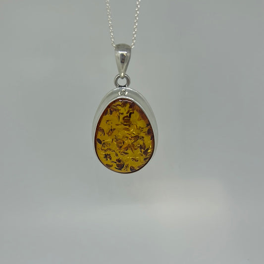 Open back Amber Pendant