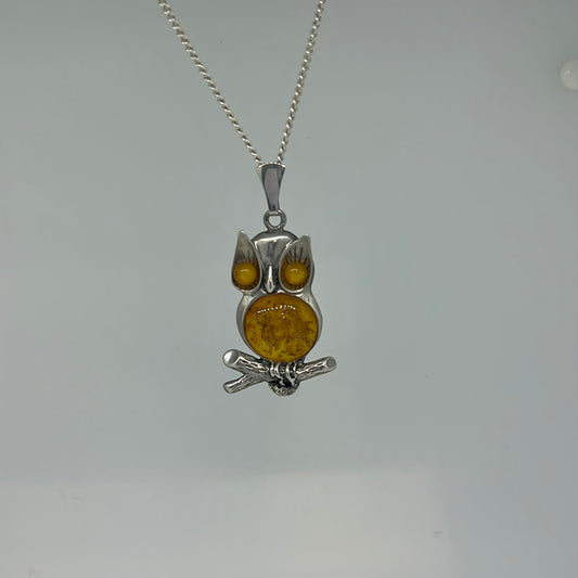 Amber Owl Pendant