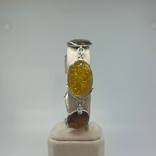 Multi Amber Open Bezel Bracelet