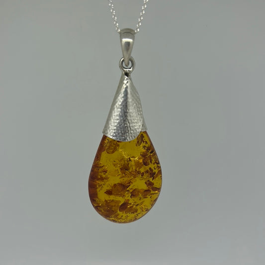 Cone top Amber pendant Large