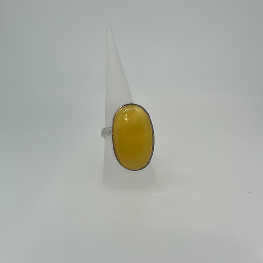 Large Yellow Amber Ring