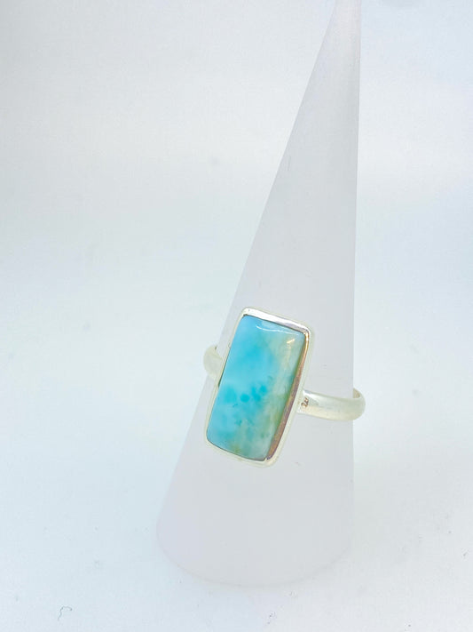 Rectangle Larimar Ring