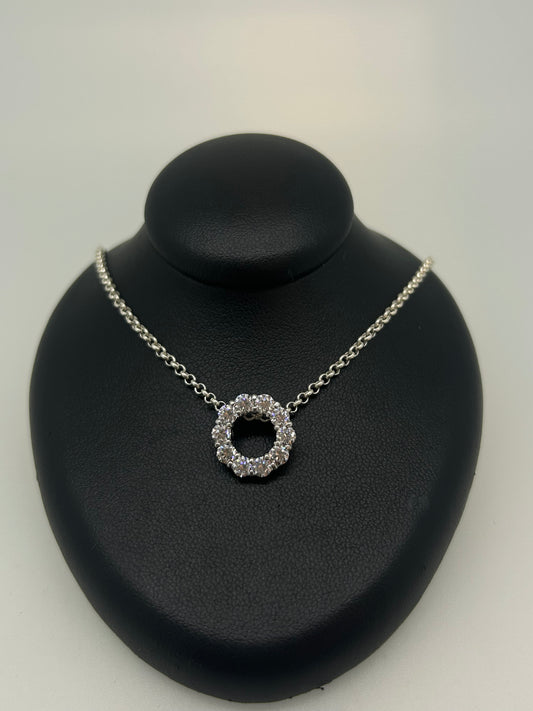 CZ Halo Pendant necklace